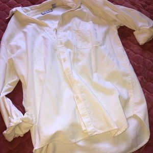 White corduroy button up